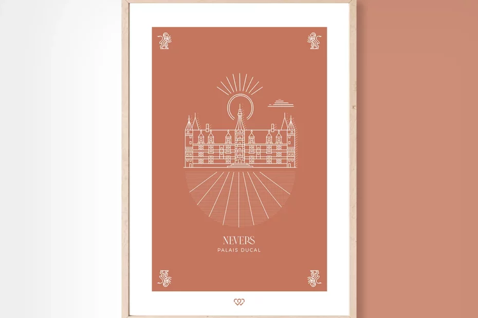 Affiche Nevers Palais Ducal – Minimaliste
