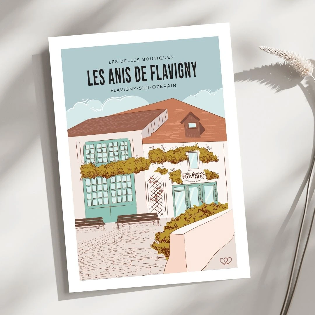 Affiche Les Belles Boutiques - Les Anis de Flavigny - Flavigny-sur-Ozerain