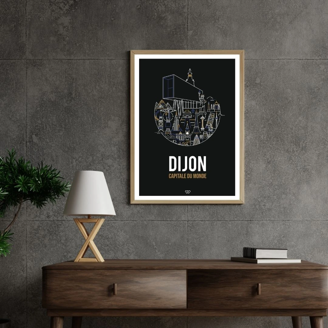 Affiche Dijon - Capitale du Monde (Version Cassis)