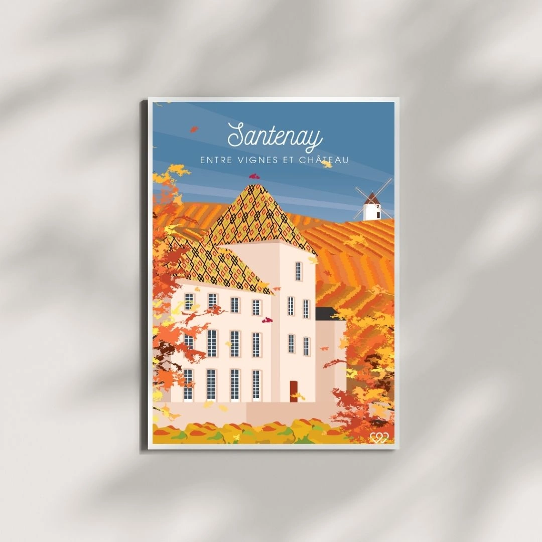 Affiche Santenay - Entre Vignes et Château