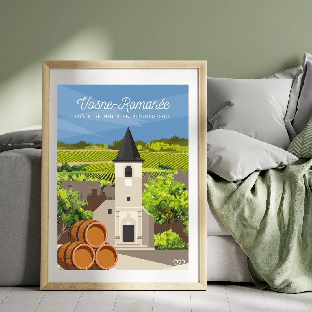 Affiche Vosne-Romanée - Côte de Nuits en Bourgogne